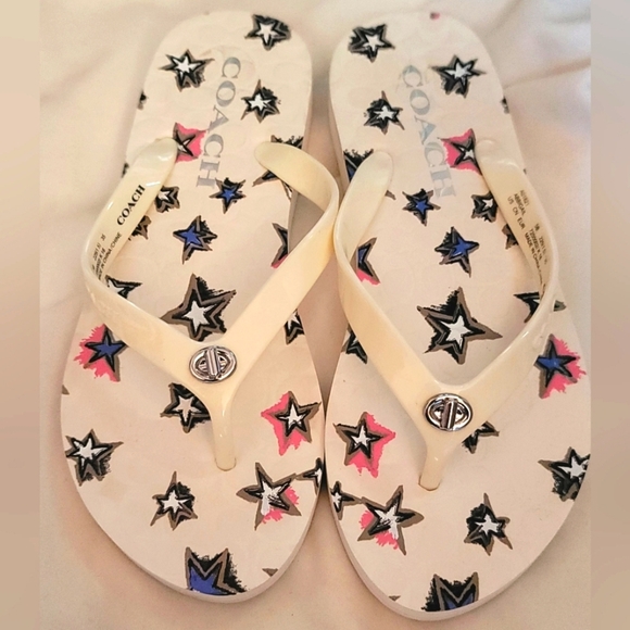 ❤️‍🔥❤️COACH Abigail Star Flip FlopS Sz 6 - Picture 1 of 4